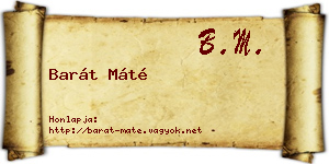 Barát Máté névjegykártya