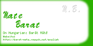 mate barat business card